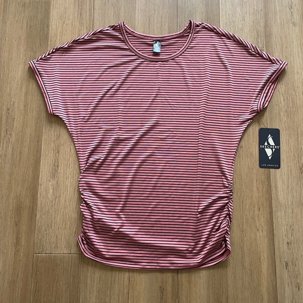 Sketchers Striped Tee with Ruching, Women’s size L